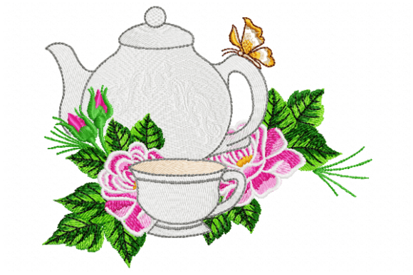 Butterfly Tea Garden: A Springtime Embroidery Gem