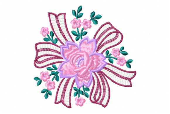 Floral Ribbon: A Thoughtful Embroidery Design for Small Business Branding