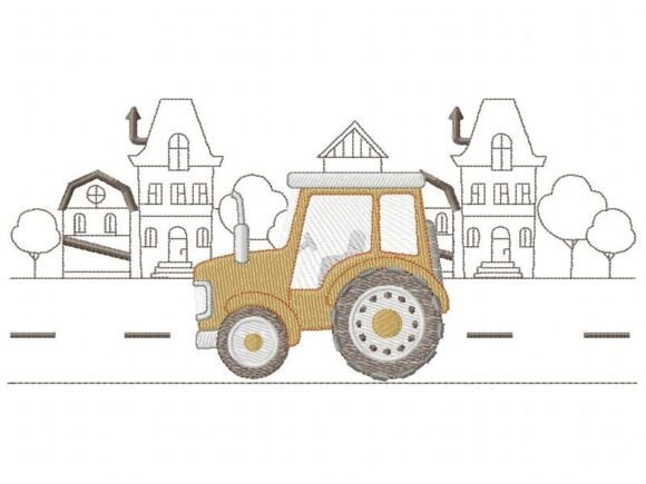 Tractor: A Warm, Playful Embroidery Design for Boutique Sweatshirts